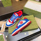 Gucci red blue sneakers