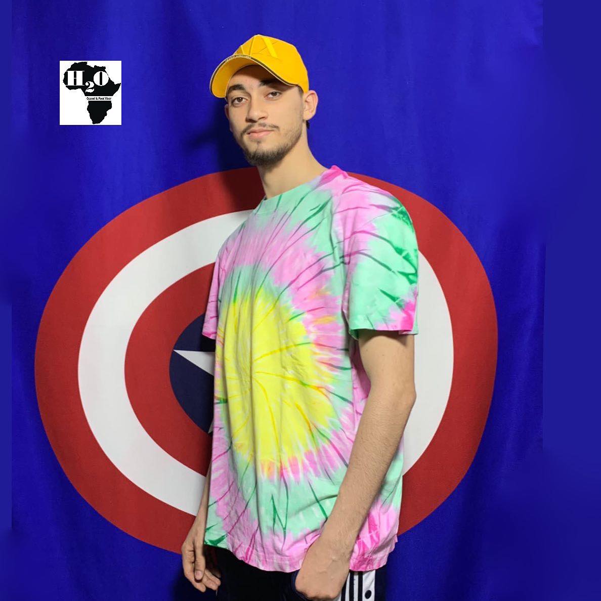تي شيرت قطني كبير الحجم مصنوع يدويًا من Real Tie-Dye