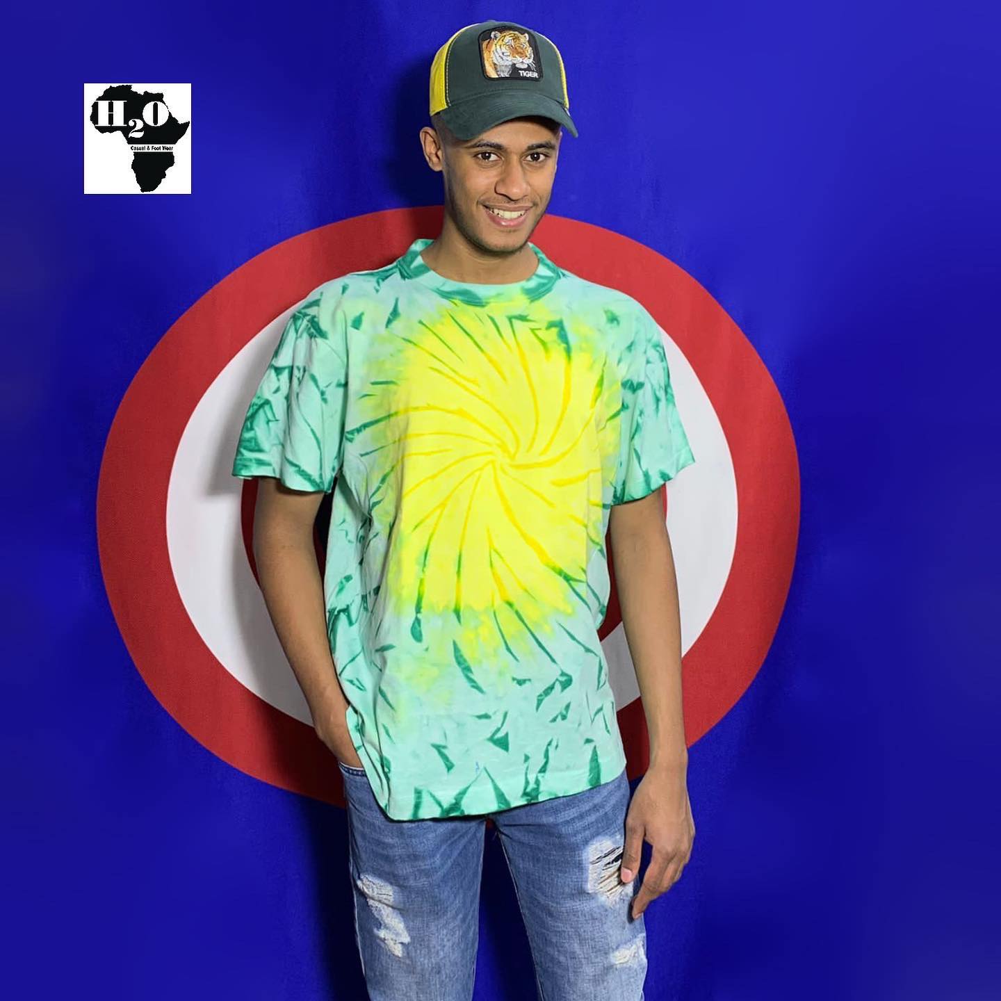 تي شيرت قطني كبير الحجم مصنوع يدويًا من Real Tie-Dye
